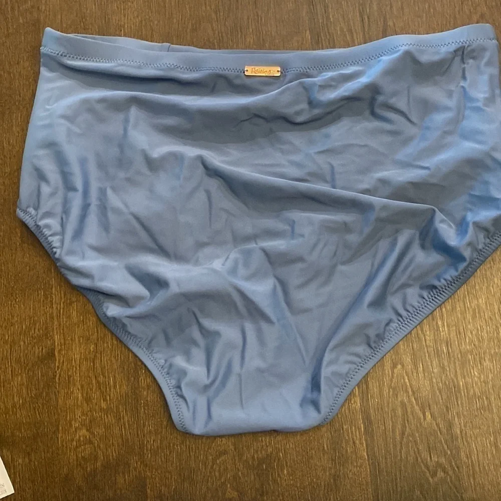 Raisins Curve high waisted ruched blue‎ swim bottom size 20W NWT